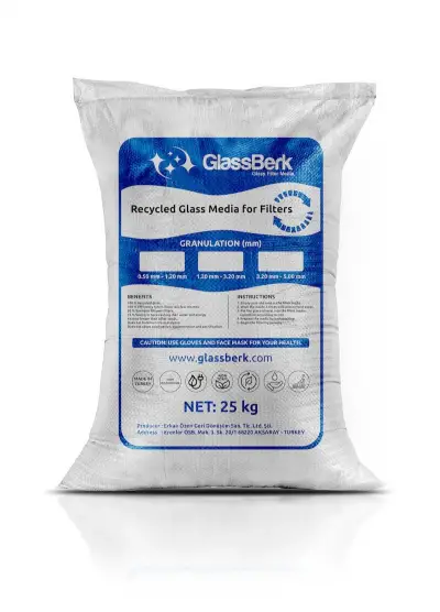 GlassBerk Havuz Filtre Cam Filtrasyon Medyası Kumu 25 kg